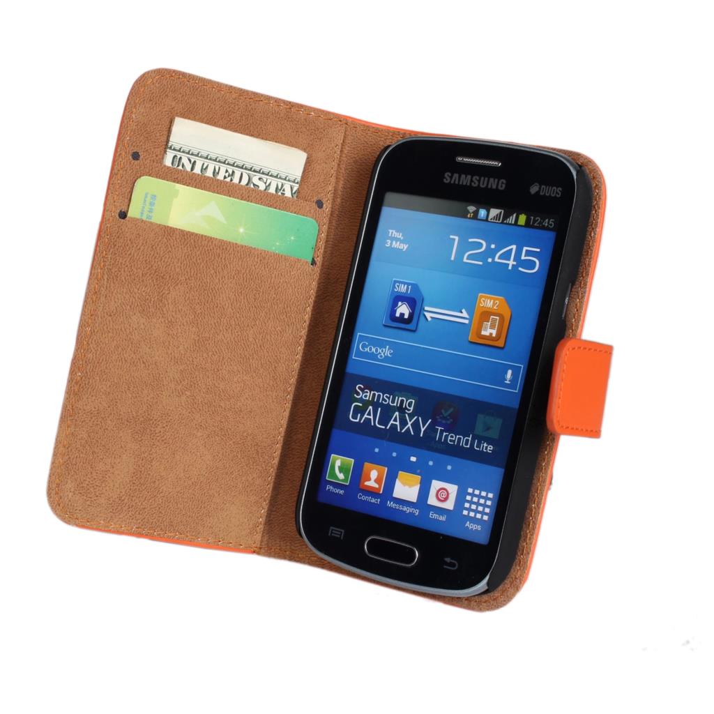 S7390 Card Holder Holster Wallet case For Samsung Galaxy Trend Lite S7390 Magnetic Flip Cover Leather case Retro Phone bags