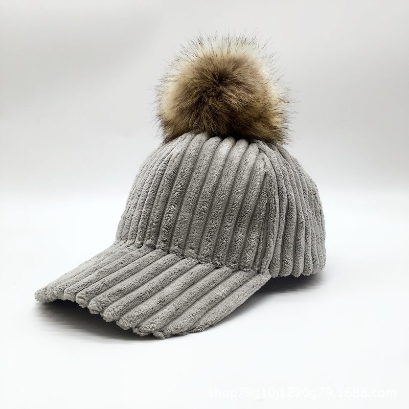 Kvinnor höst vinter hatt manchester hår boll justerbar kvinnlig hatt casual hatt casquette: A -3