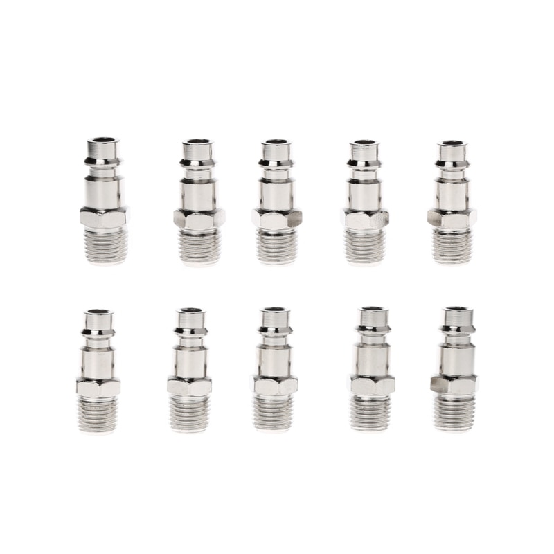 1pcs Euro Air Line Hose Fitting Air Compressor Connector Quick Release Coupler Plug Socket Connector 1/4Inch BSP Male Thread