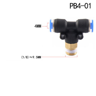 Raccord pneumatique à filetage mâle BSPT | 4mm 6mm 8mm 10mm 12mm tuyau, 1/8 "1/4" M5 3/8 "1/2" "BSPT coupleur pneumatique: PB4-01