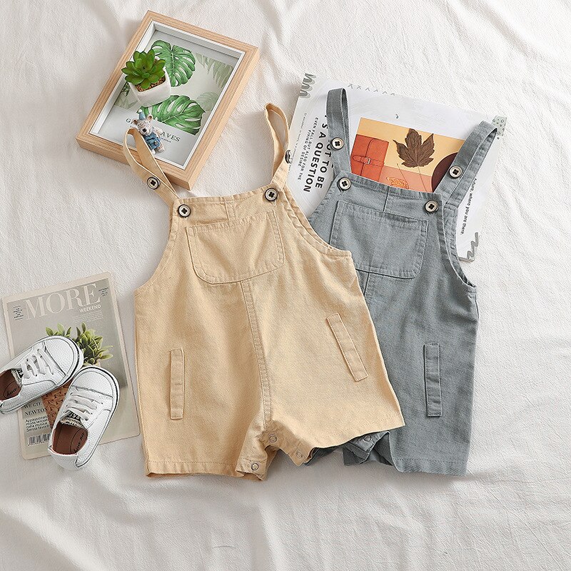 Baby Kids Jumpsuits Korean Casual Shorts for Boys Toddler Girl Overall 1 2 3 4 Years Kids Pants Summer Child Shorts