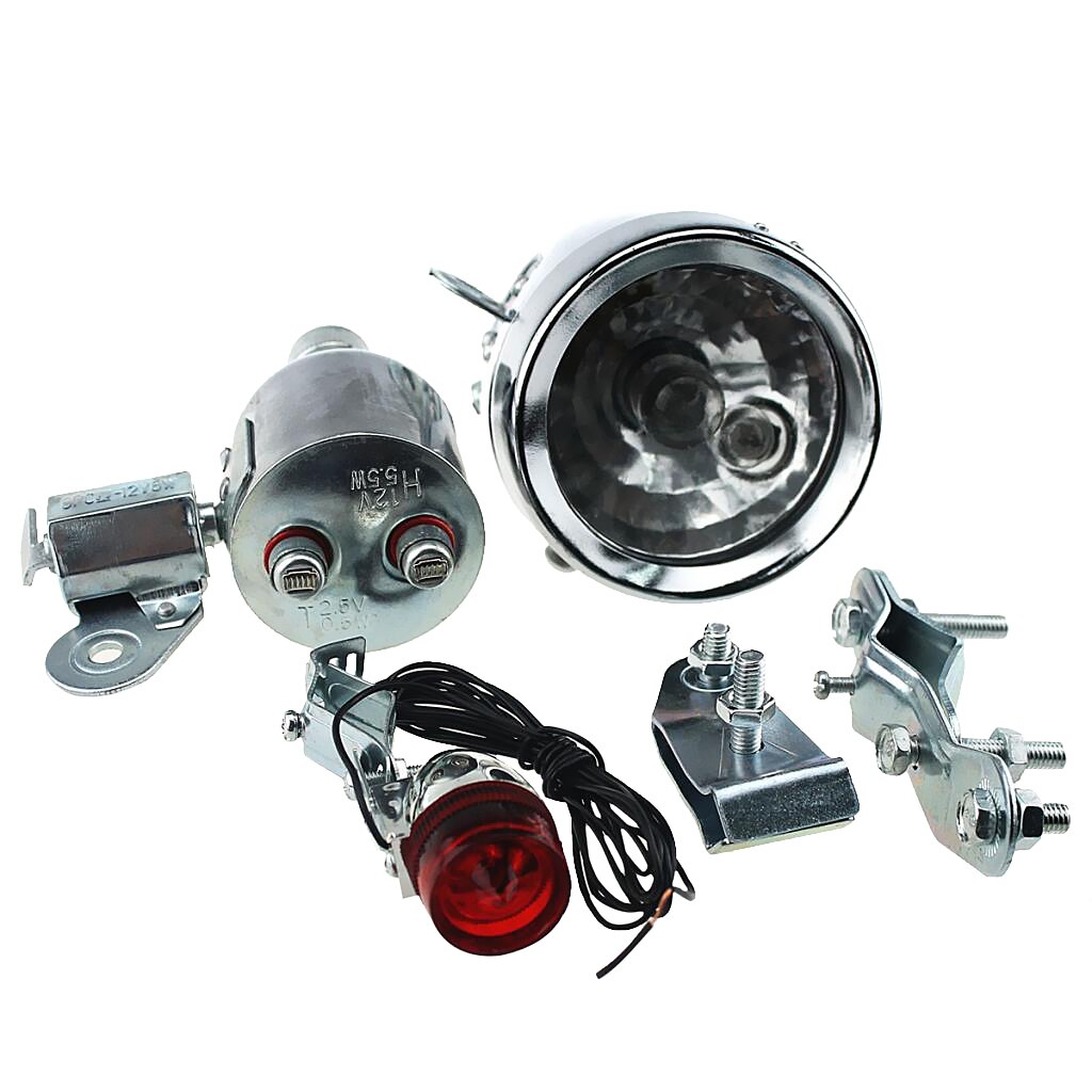 Generador de fricción Universal para bicicleta, Kit de luces delanteras y traseras, Dinamo, 12V, 6W
