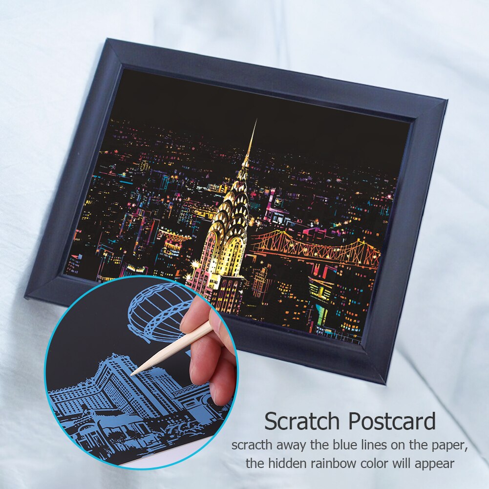Diy York City Magic Art Doodle Scratch Schilderen Educatief Tekening Toy Scratch Schilderij Tekening Art Speelgoed