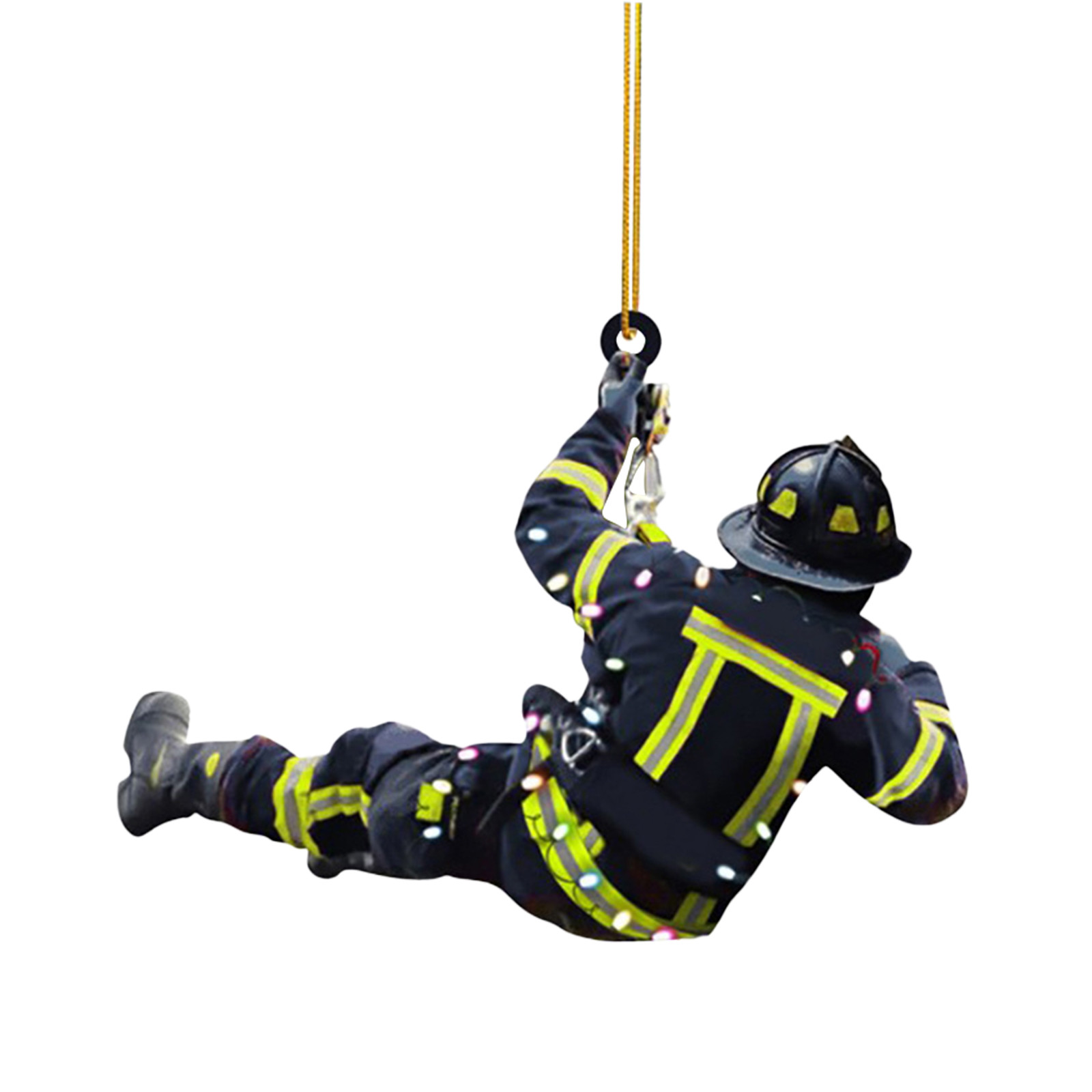 Christmas Decoration Acrylic Decoration Christmas Decoration Tree Pendant, Wall Window, Car Firefighter Pendant Set: Khaki