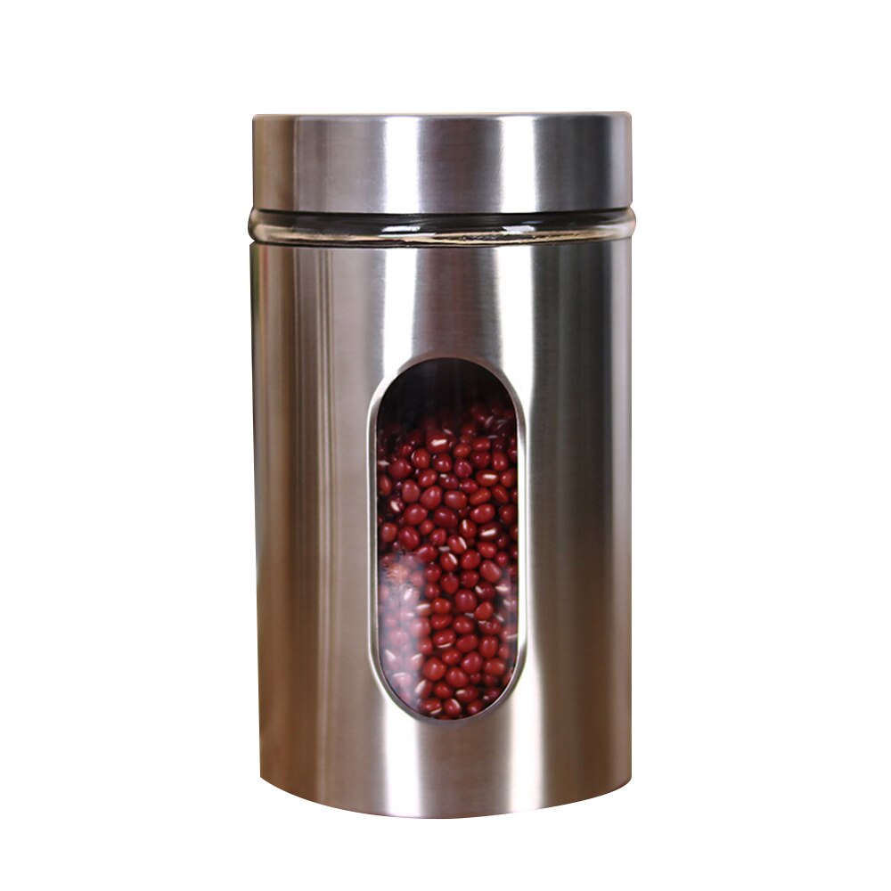 Thee Doos Blikken Kan Rvs Thee Tank Koffie Suiker Opslag Container Potten Potten Keuken Opslag Pot Voor Noten Bottels thee: 950ml
