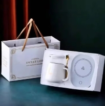 # Juego de tazas cálidas de 55 grados, taza calefactora de cerámica con temperatura constante, perfecta para y uso diario: YELLOW