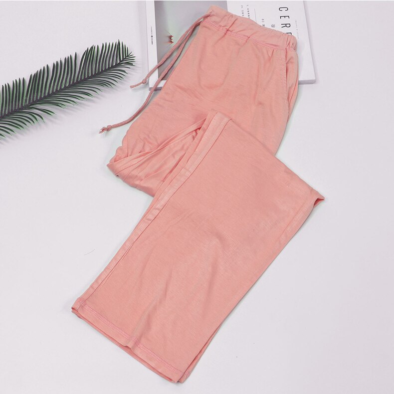 Kevät ja syksy pyjamat naisten housut modaalit ohuet kotihousut isokokoiset kotihousut aamuharjoitushousut löysästi joustavat