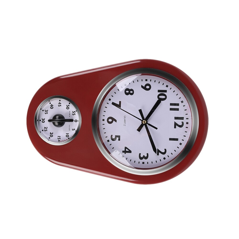 1pc Kitchen Timer Wall Clock Household Timer Modern Style without Battery for Home (Red)