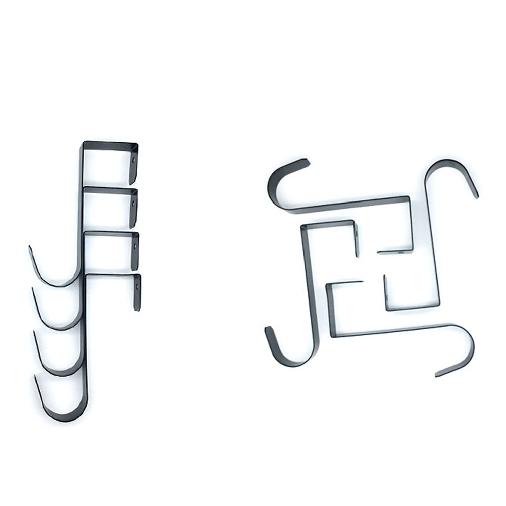 4 pçs soco livre porta de volta ganchos de ferro arte chave saco gancho titular casaco gancho de armazenamento de mercearia gancho para casa sala estar preto a30