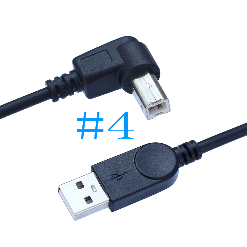 USB 2.0 A Male to USB B Male Type B Up&Down&Right & Left Angle Printer Scanner 90 Degree Cable 1 meter: Brown