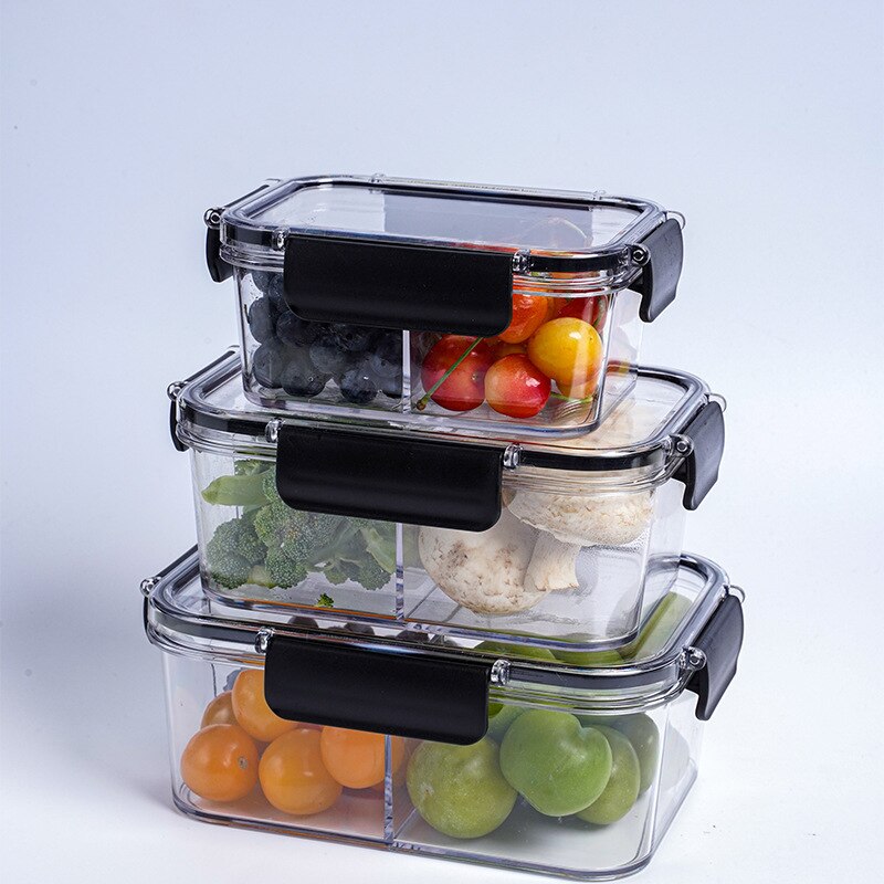 Transparent Containers with Lids Canister Kitchen Classification Container Fresh-keeping Box Sealed Fruit Vegetable Storage Box