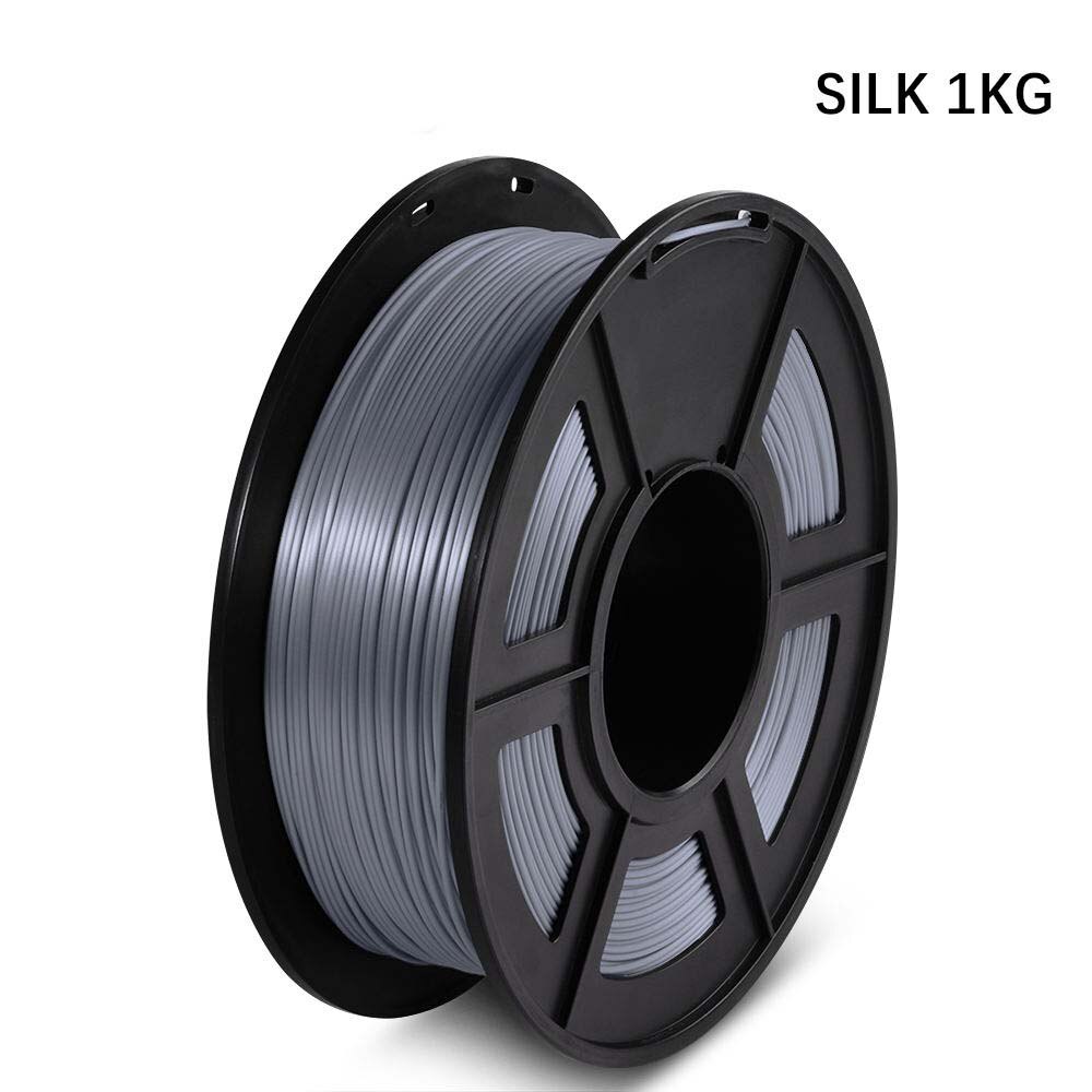 PLA Filament pla silk sffect 1KG For 3D Printers Filament 1.75MM 330M 2.2lbs Silk Texture Refills Biodegradable Material: SILK-GREY