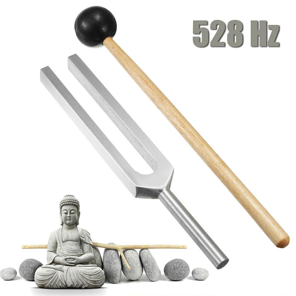 528 Hz Stemvork - Helende Ontspanningstool met Siliconen Hamer, Doekje & Opbergtas