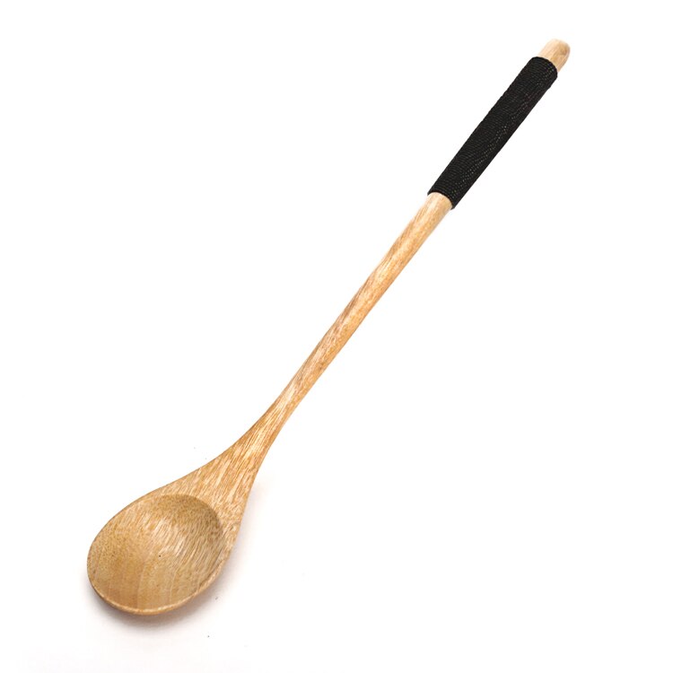 Tie draad roeren honing houten lepel met een lange handvat theelepel creatieve en wind lange handvat houten lepels dessertlepel