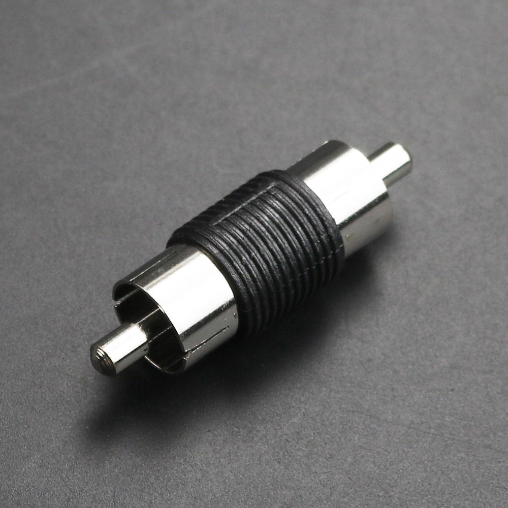 2pcs Dual RCA Male to male female to female Audio Connector Adapter Plug video Coupler AV cable for CCTV camera: Dark Grey