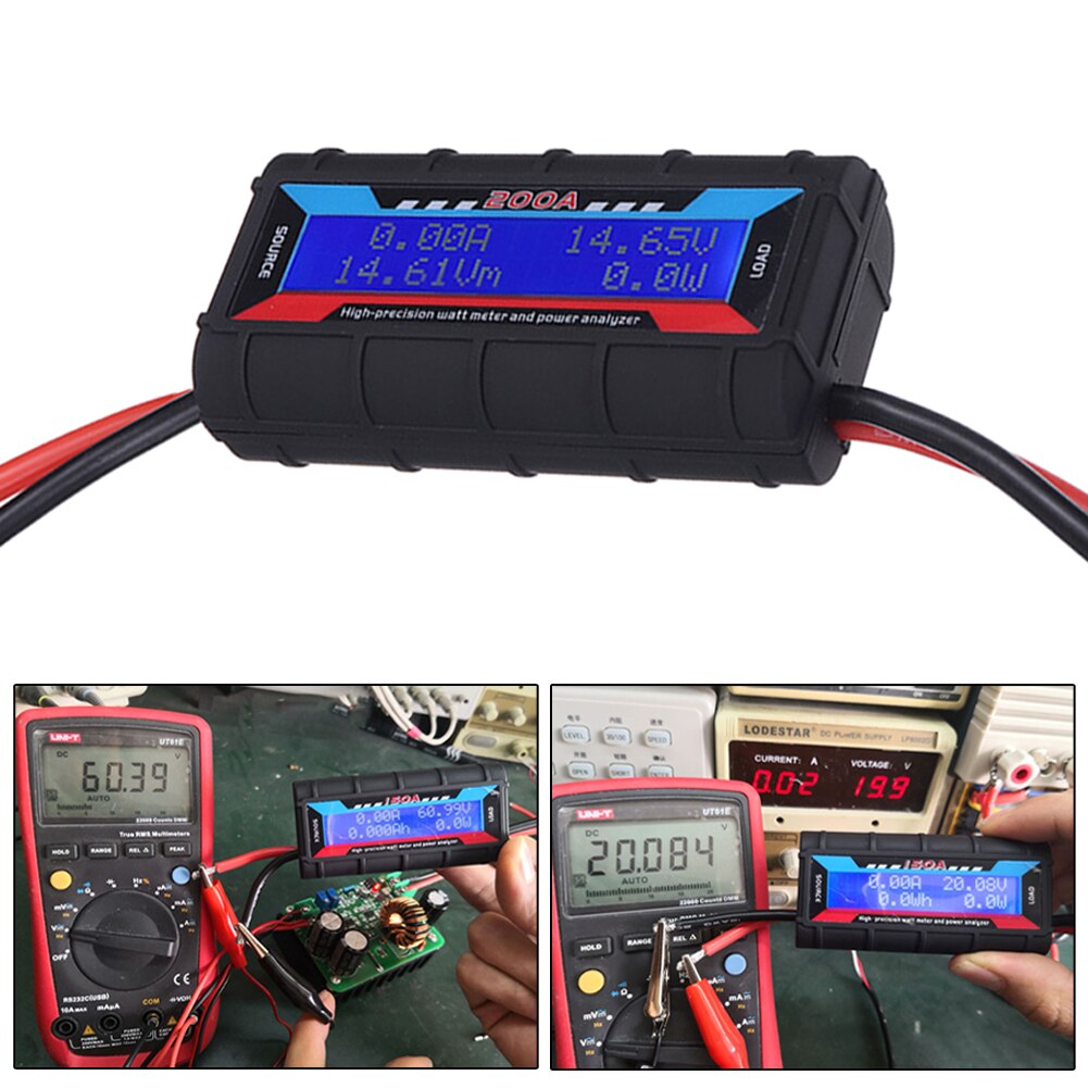 200A RC Car Monitor High Accuracy Durable Ammeter Voltmeter Power Analyzer Energy Digital Watt Meter Battery Tester Current