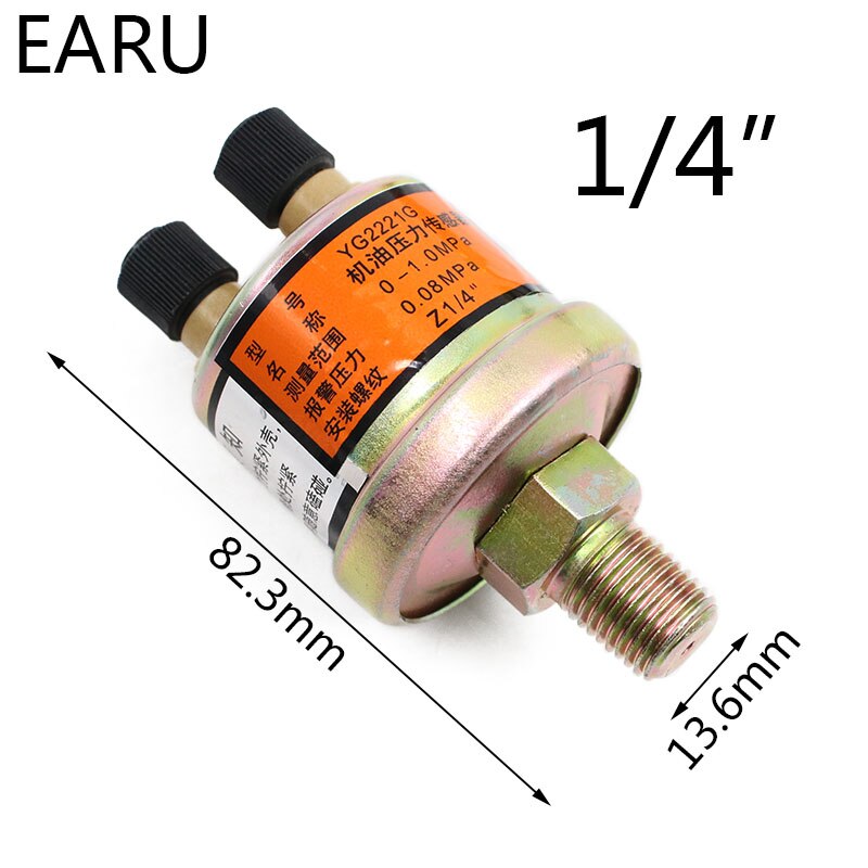 Alta qualidade sensor de pressão óleo do motor calibre sender switch envio unidade 1/4 npt 80x40mm sensores pressão carro c45