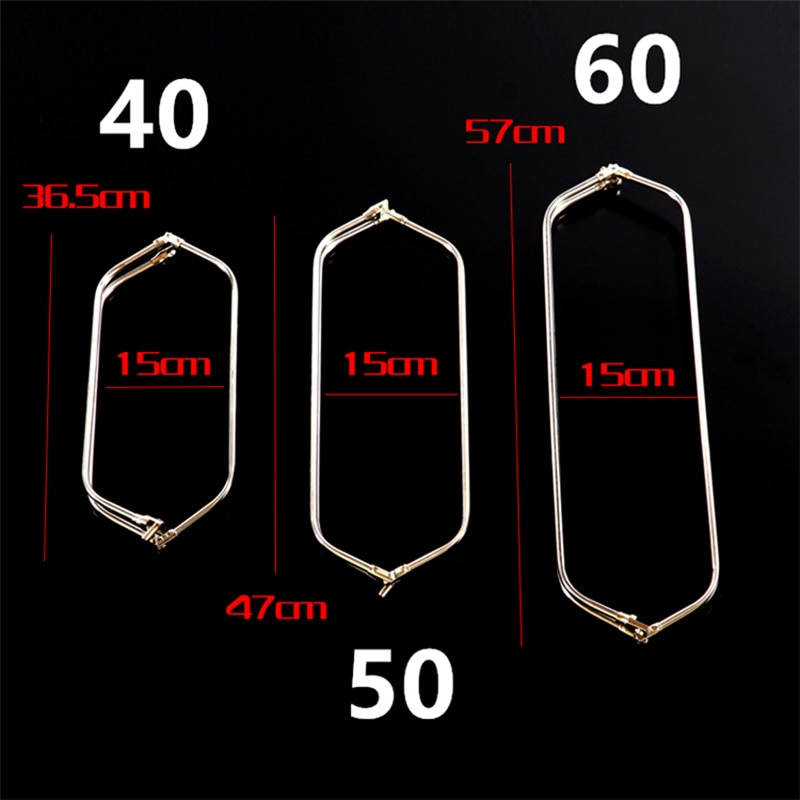 Filet de trempage triangulaire creux en acier inoxydable, diamètre de l'anneau 40cm- 60cm pour le filet d'atterrissage de la tête, accessoires pliables d'extérieur