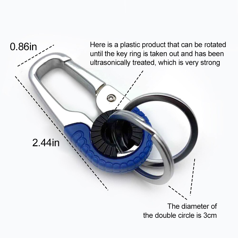 Durable Keychain Hook Stainless Steel Buckle Outdoor Carabiner Climbing Tool Double Ring Car Fishing Keyring Car Accessories
