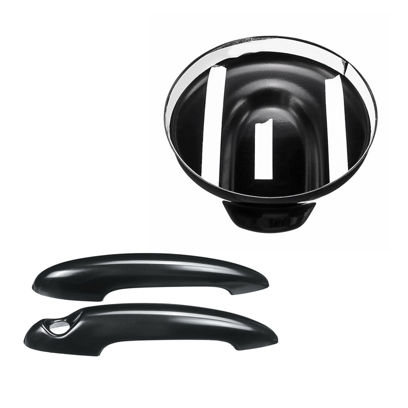 2Pcs ABS Black Door Handle Cover For MINI Cooper S R50 R53 R56 &amp; 1pcs Black Fuel Tank Cap Cover For BMW Mini Gen 2 R56 For Coope