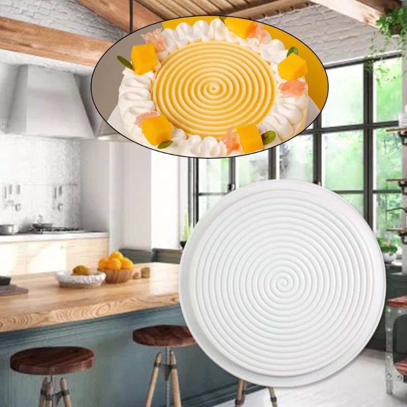 T84E Non Stick Cake Bakeware 3D Cake Mold Making Swirl Shape Mousse Desserts Homemade Food Grade Silicone DIY Hand Crafts