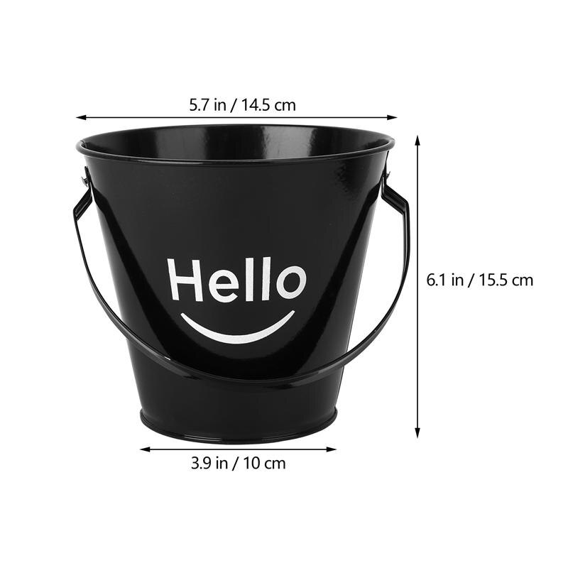 1Pc Iron Art Ice Bucket Food Container Fried Chicken Storage Bucket: 15.5X14.5CM