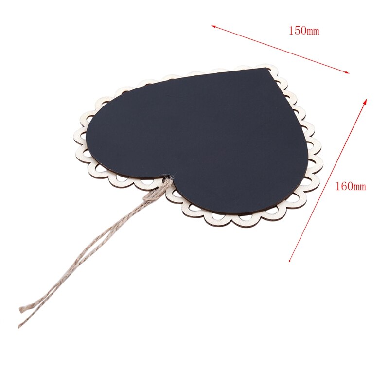 10 stykker mini hængende tavle træ / skifer tavle sort hængende træ skrivbar sletbar tavle i opslagstavlen woo