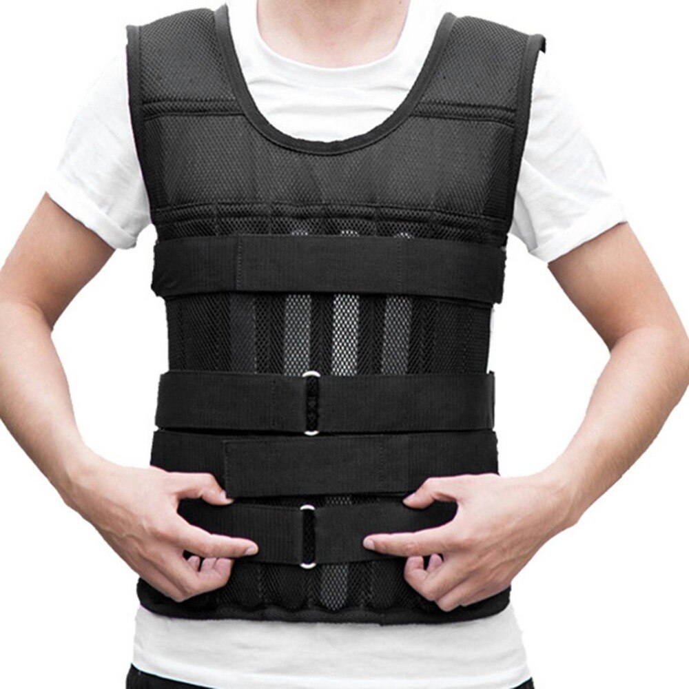 Gilet lesté de 15kg 20kg 50kg, équipement d&#39;entraînement de boxe, veste noire réglable, Swat Sanda Sparring, protection