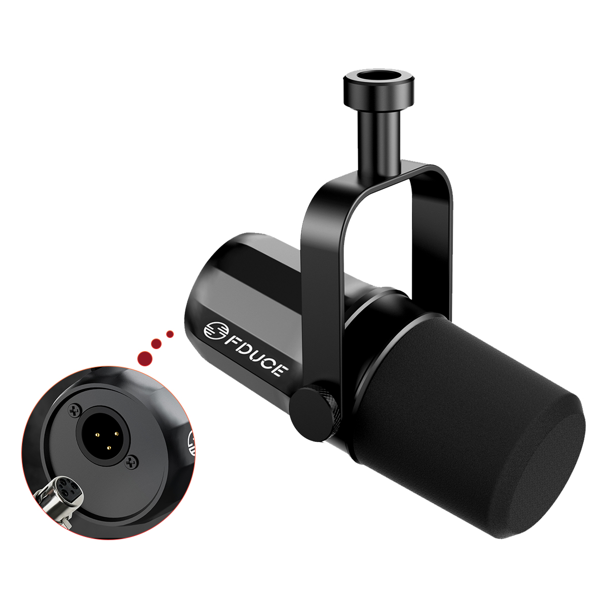 FDUCE SL40X/SL40 USB/XLR dynamisches Mikrofon mit integriertem Headset-Ausgang und Schalldämmung, für Podcasts, Spiele, Live-Übertragung: Black