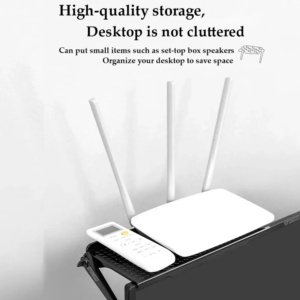 Estante de almacenamiento multifuncional para pantalla de TV, organizador para pantalla de ordenador y enrutador, que ahorra espacio, accesorio de decoración del hogar