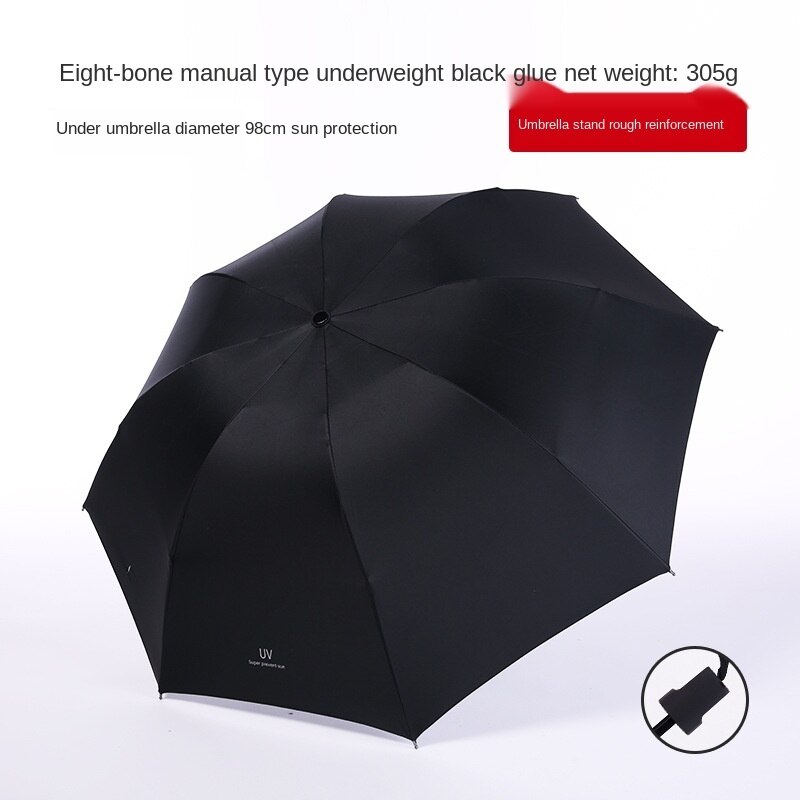 Parapluie pliant de poche pour femmes et hommes, Mini Parasol de poche pour filles, Parasol de voyage Portable Anti-UV: Black