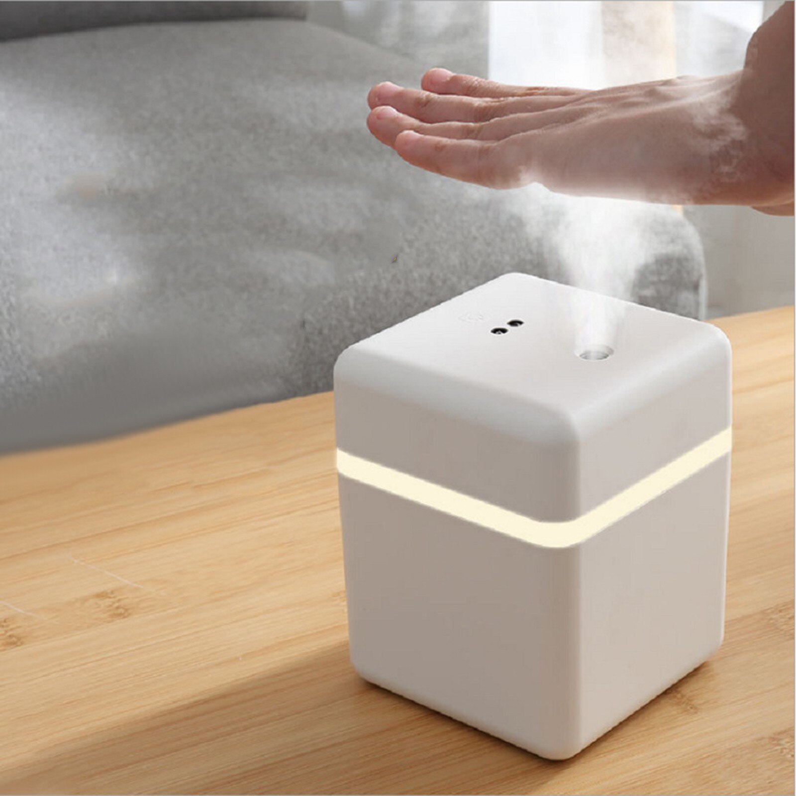 Elektrische Luchtbevochtiger Ultrasone Aroma Essentiële Olie Diffuser Usb Cool Mist Maker Purifier Aromatherapie Met Led Licht Wholesa: White 