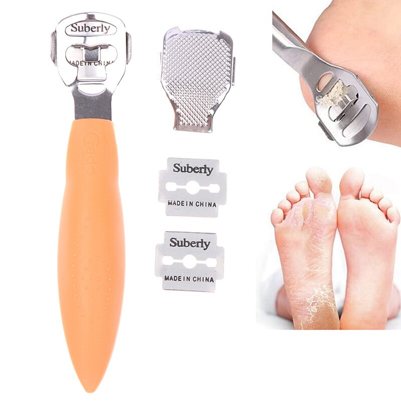 Outil de pédicure pour les pieds, rasoir à poignée en acier inoxydable, soins des pieds, callosités, talon, peau dure, mains