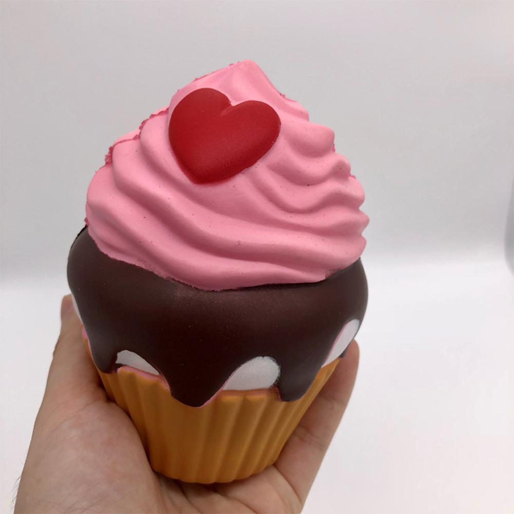 RCtown Simulate Loving Heart Cupcake Squishy Toy Home Decor