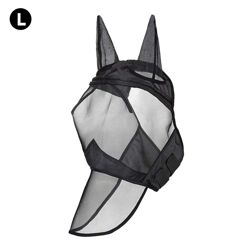 Volledig gezichtsmasker voor paarden, bescherming tegen vliegen, oog, neus, oor, ademend, veilig voor in de weide, anti-muggen, zomer, verstelbaar  l0706: Ik