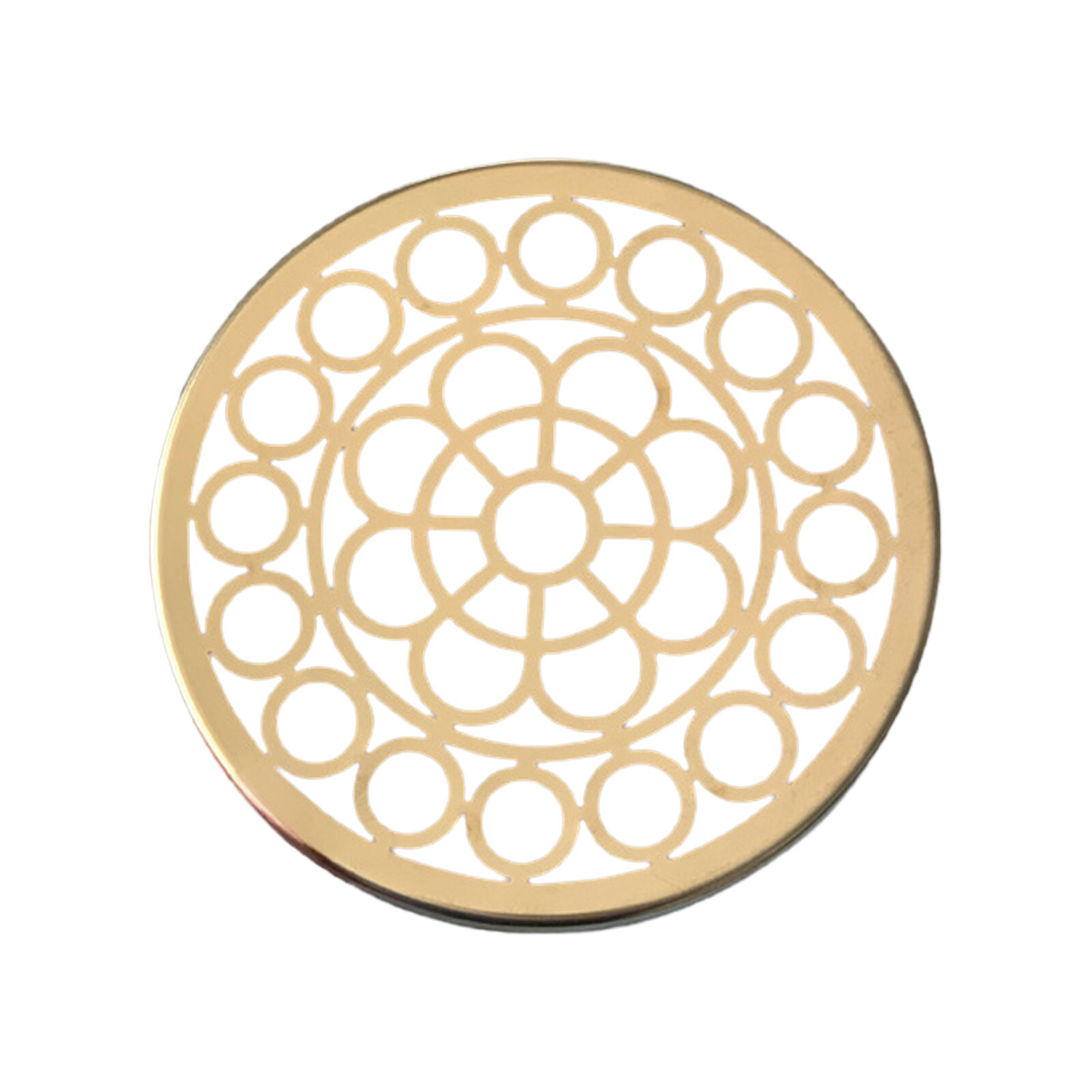 Organisateur de Vases en forme de grille, ornement, décoration de mariage à la maison, multi-image, support rond de fleurs en métal: Golden A1
