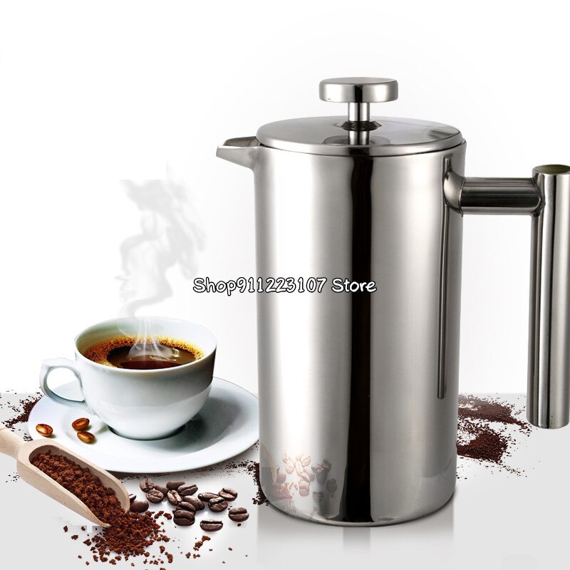 Cafetera francesa de acero inoxidable, máquina de café de doble pared de , con filtro, 350ML