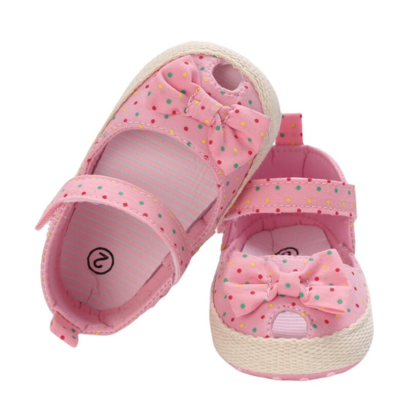 Sommer Baby Mädchen Nette Weiche Sohle Prinzessin Schuhe Bogen Knoten Tuch Sandalen Kleinkind Rutschfeste Instagramable Erste Wanderer 0-18M: P / L