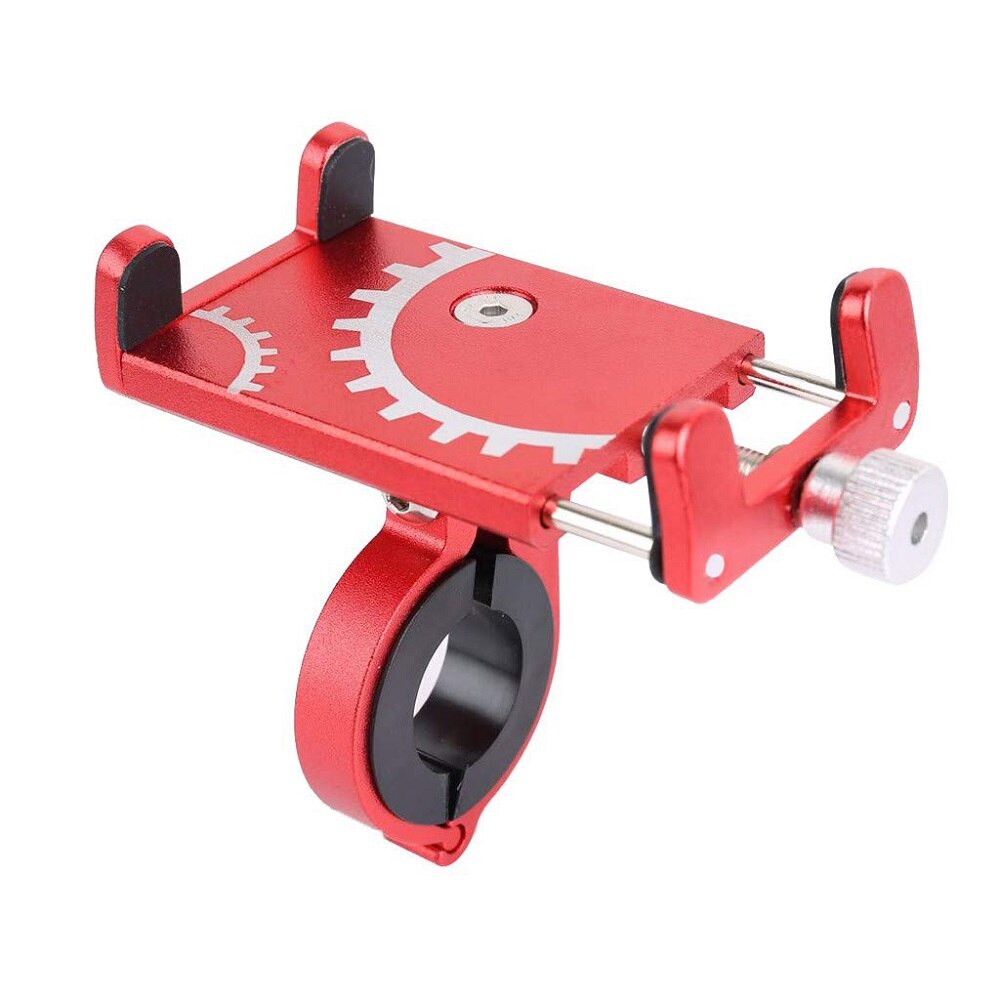Metal cykel mobiltelefon holder universal mtb cykel motorcykel styr beslag gps clip mount til iphone 12 11 pro max xiaomi: Rød