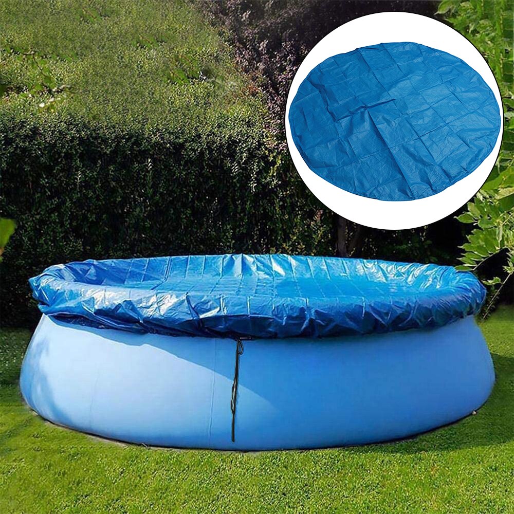 Cubierta de tela para piscina, cubierta de 300cm con soporte de tela, cubierta de polvo para piscina inflable, pañal redondo de PE para jardín al aire libre