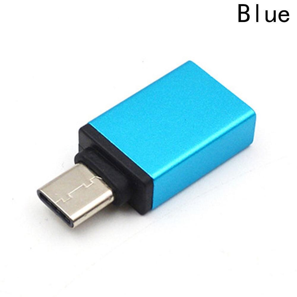 USB-C Type-C To USB OTG Mini Adapter 3.0 Converte For Samsung Galaxy Note8 High Speed certified Cell Phone Accessories Charger: Blue