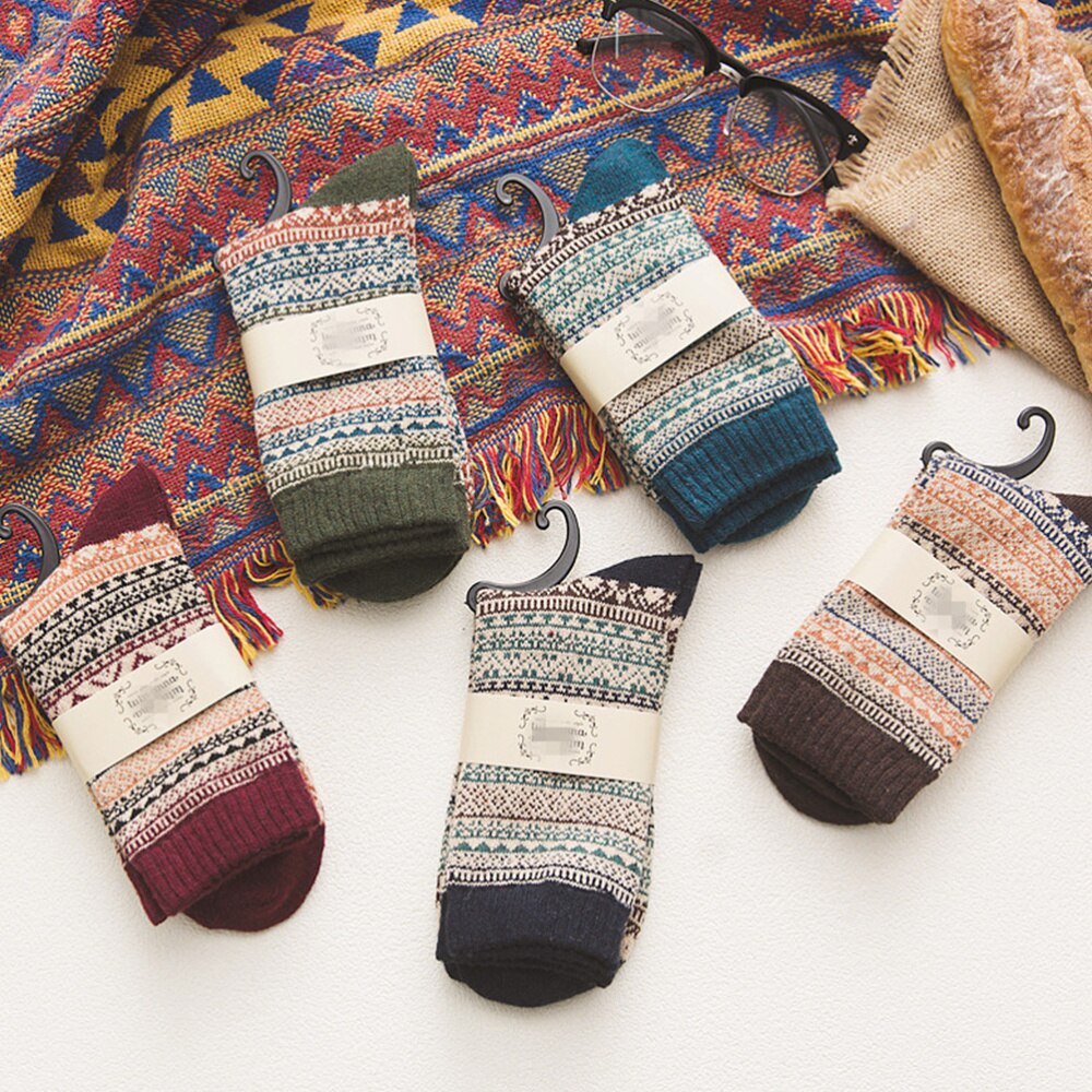 5 par varme lette lette komfortable etniske holdbare genanvendelige uldsokker sokker sprots sokker mand borfriends