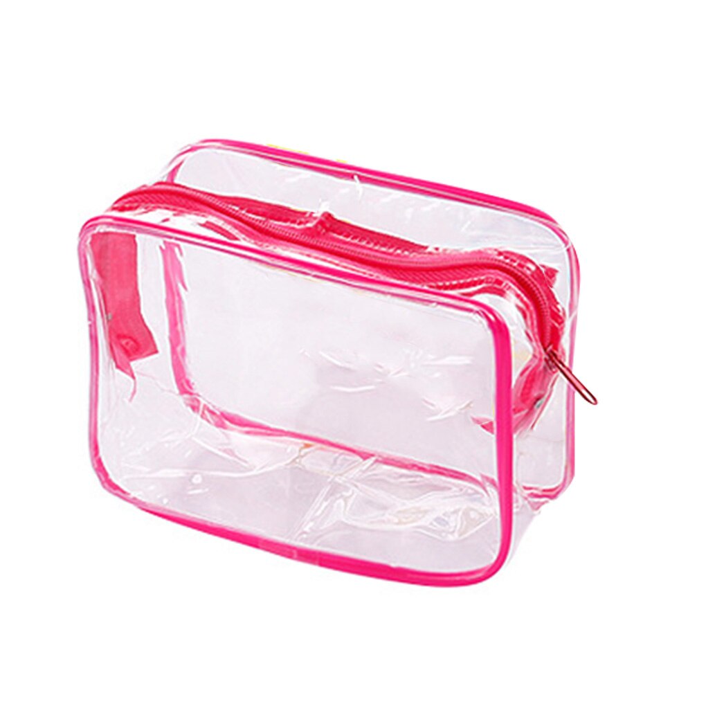 Bolsa de cosméticos transparente de PVC, organizador de viaje para mujer, bolsa de maquillaje transparente con cremallera, estuche de belleza, bolsa para maquillaje, bolsas de baño y lavado, bolso de mano