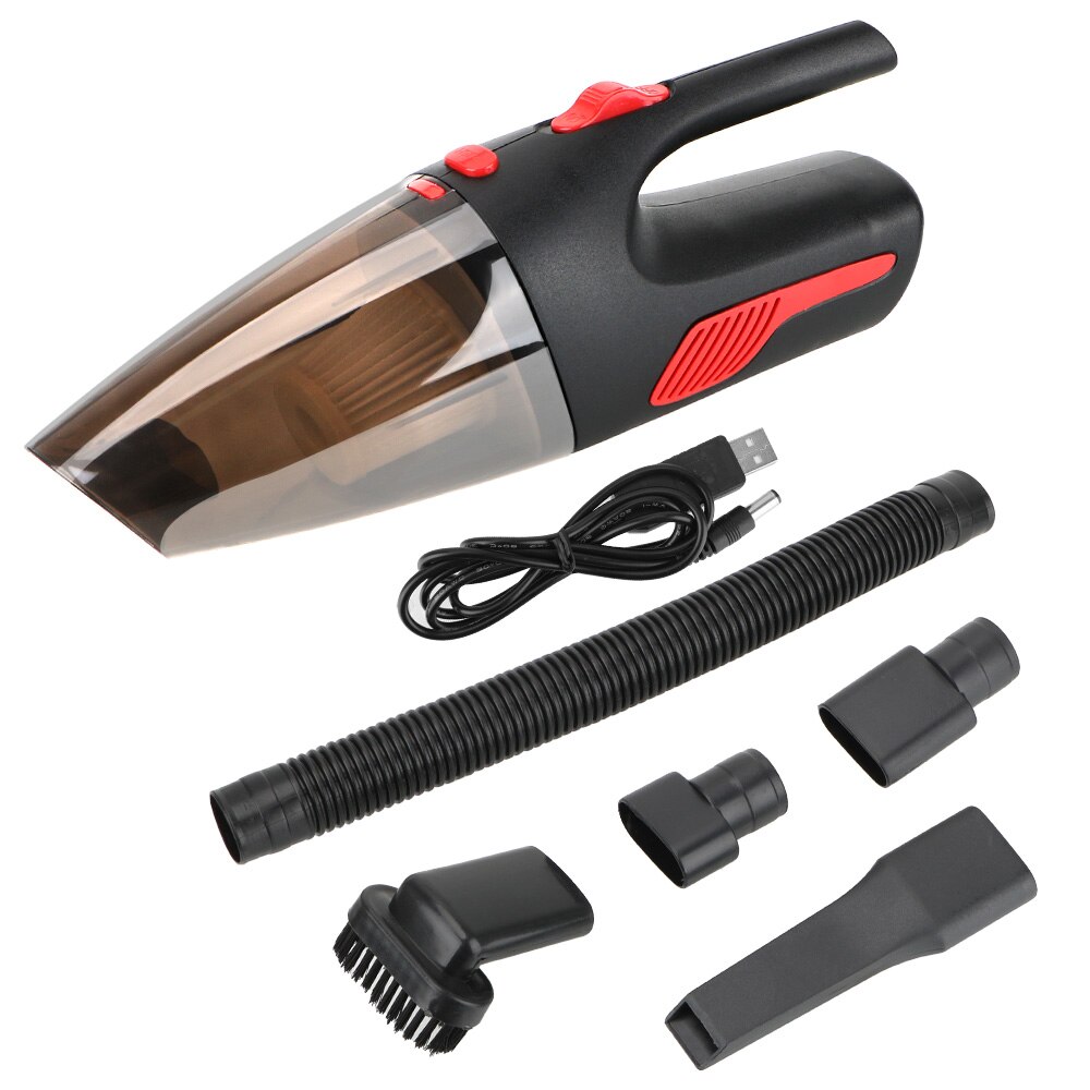 Nettoyeur Portable sans fil pour voiture et maison, Super aspiration, humide/sec, double usage, 120W, 12V, 5000PA: Black Cordless