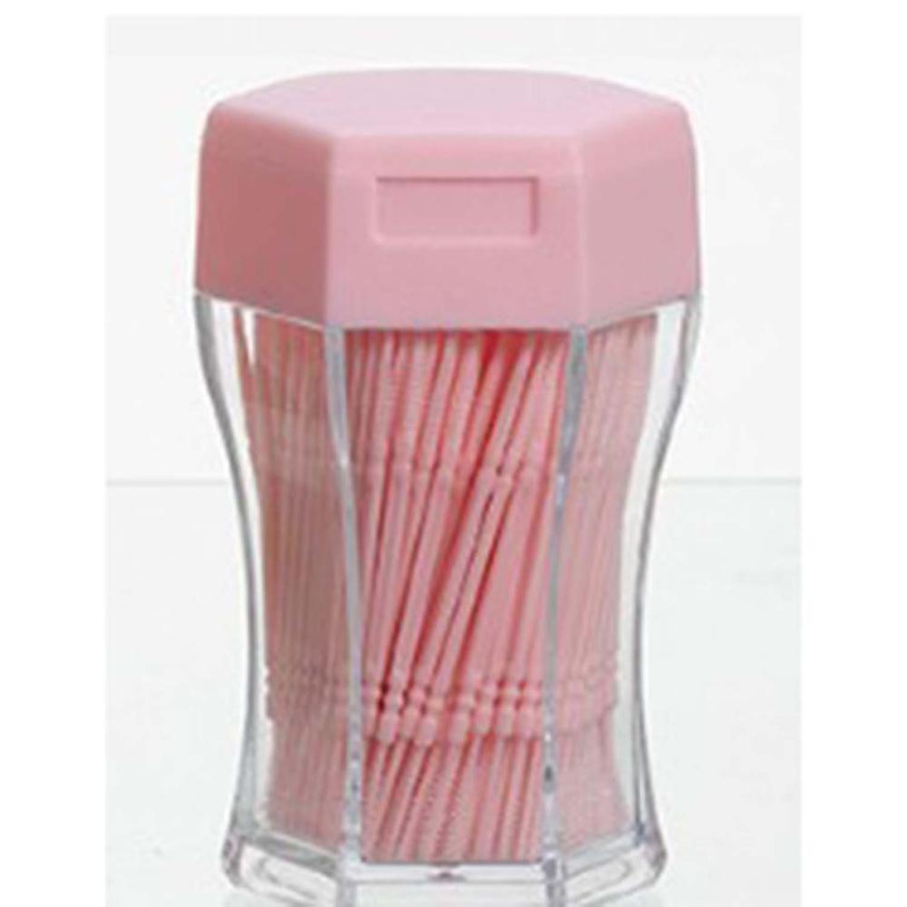 200PCS/SET Double Head Tooth Floss Hygiene Dental Floss Plastic Interdental Toothpick Healthy for Teeth Cleaning Oral Care: Pink
