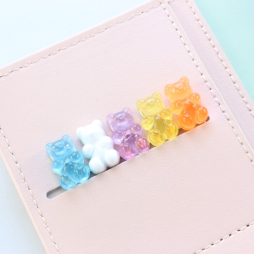 Domikee cute Korean bear shape office school paper clips set student candy memo clips bookmark stationery supplies 6pcs
