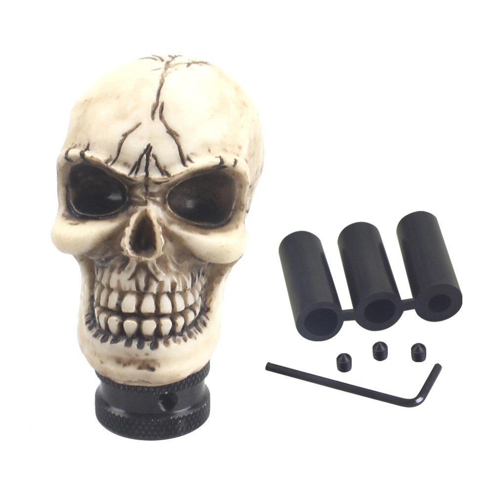 Czaszka gałka zmiany biegów instrukcja obsługi samochodu dźwignia zmiany biegów dźwignia zmiany biegów automatyczny części dekoracyjne pokrętło zmiany biegów: Beige