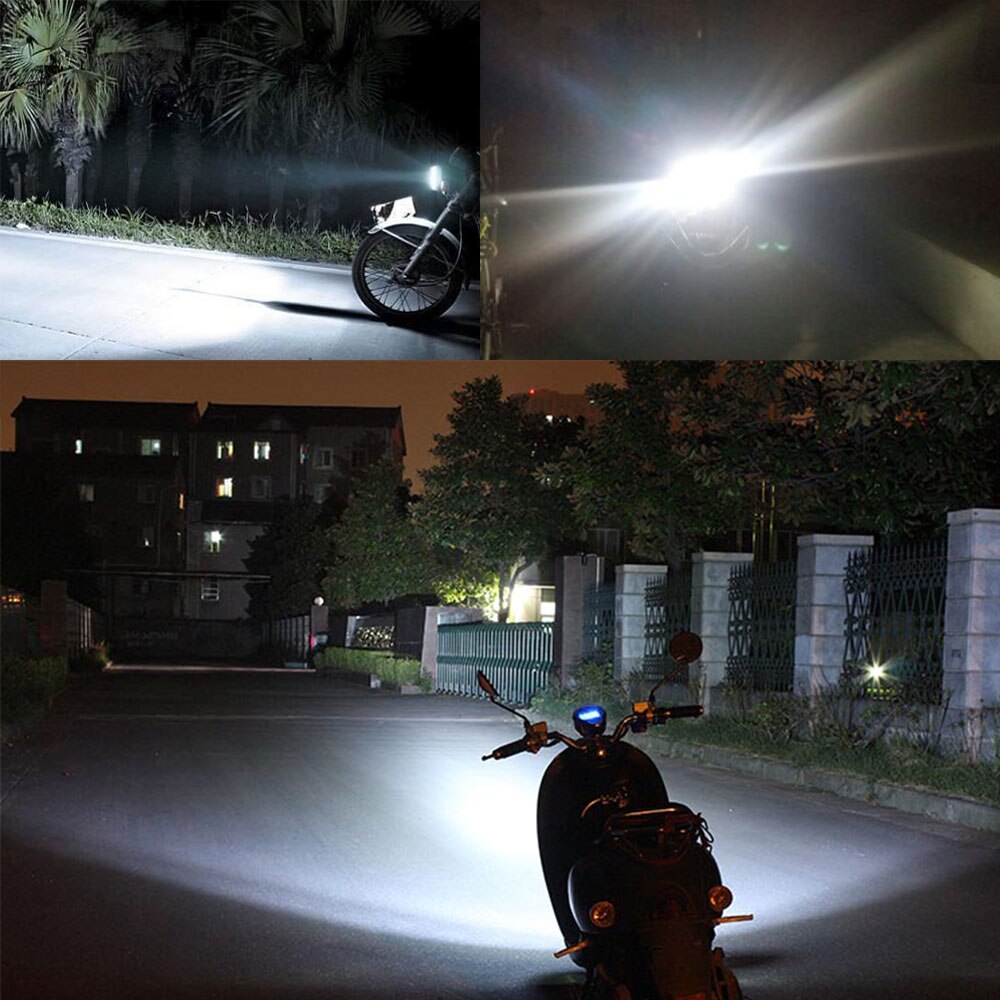 10Pcs Motorfiets Koplamp Led BA20D H6 H4 Bollen Hi Lo Beam Moto Led-koplampen Scooter Lamp 6000K Wit 12V 1200LM