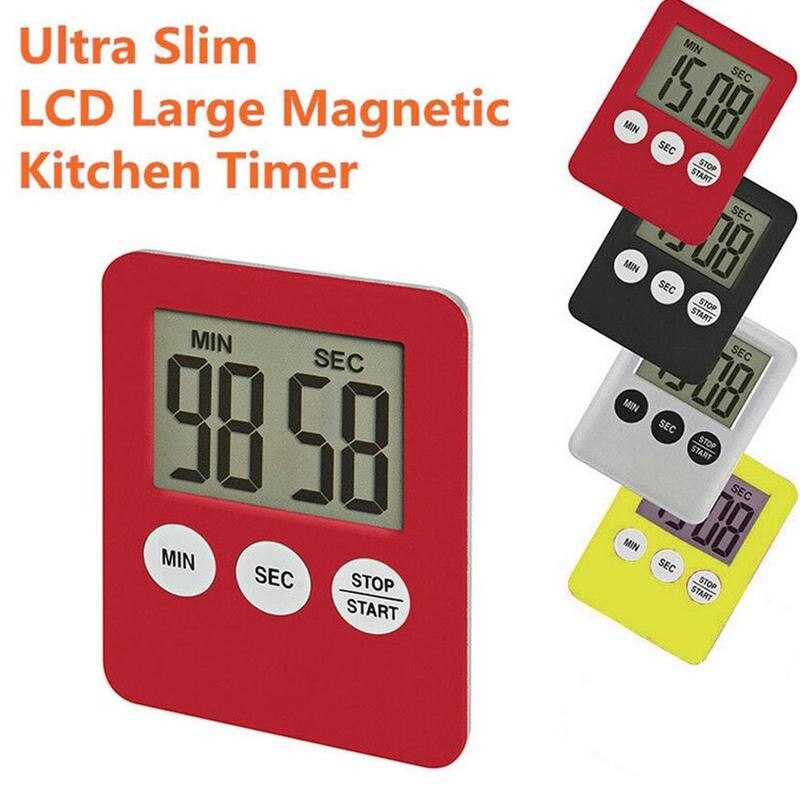 Electronic Cooking Timer Large Digital LCD Kitchen Timer Count-down Up Clock Alarm Magnetic Home Kitchen Tools