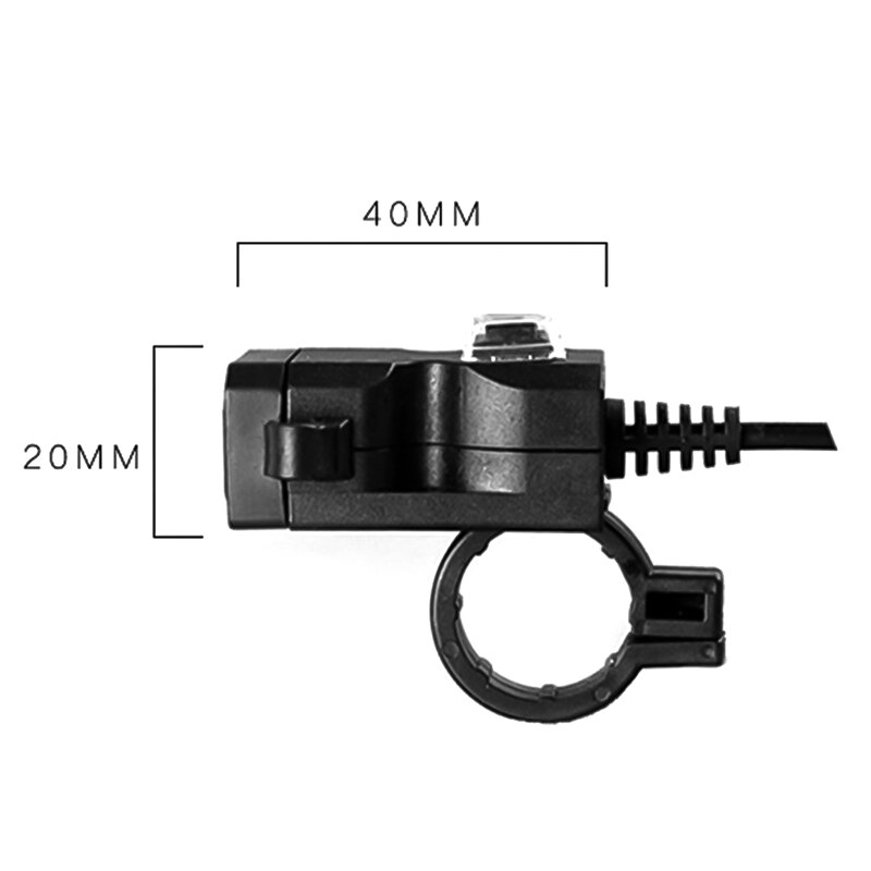 Porta usb dupla 12v, à prova d' água, moto, guidão, carregador 5v 1a/2,1a, adaptador de fonte de alimentação para celular móvel